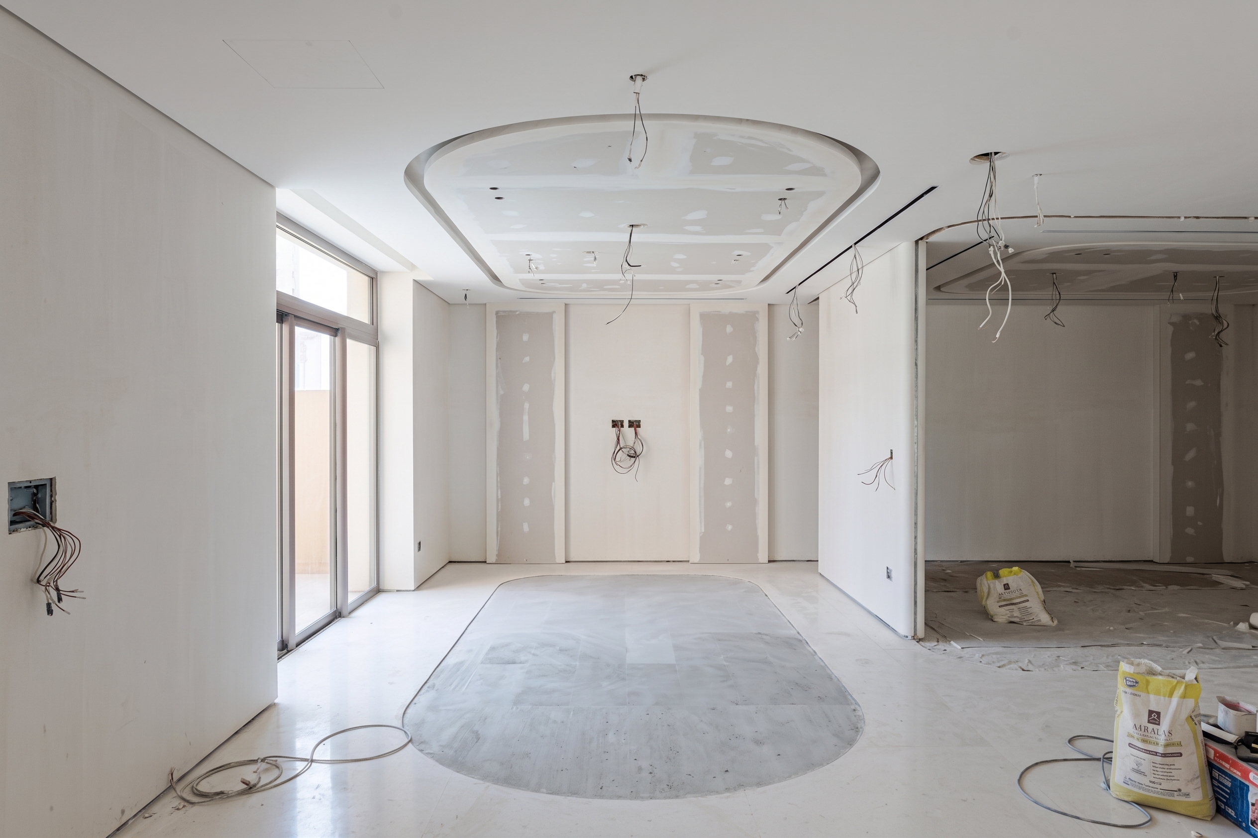 The same office space as a bare shell before fit-out