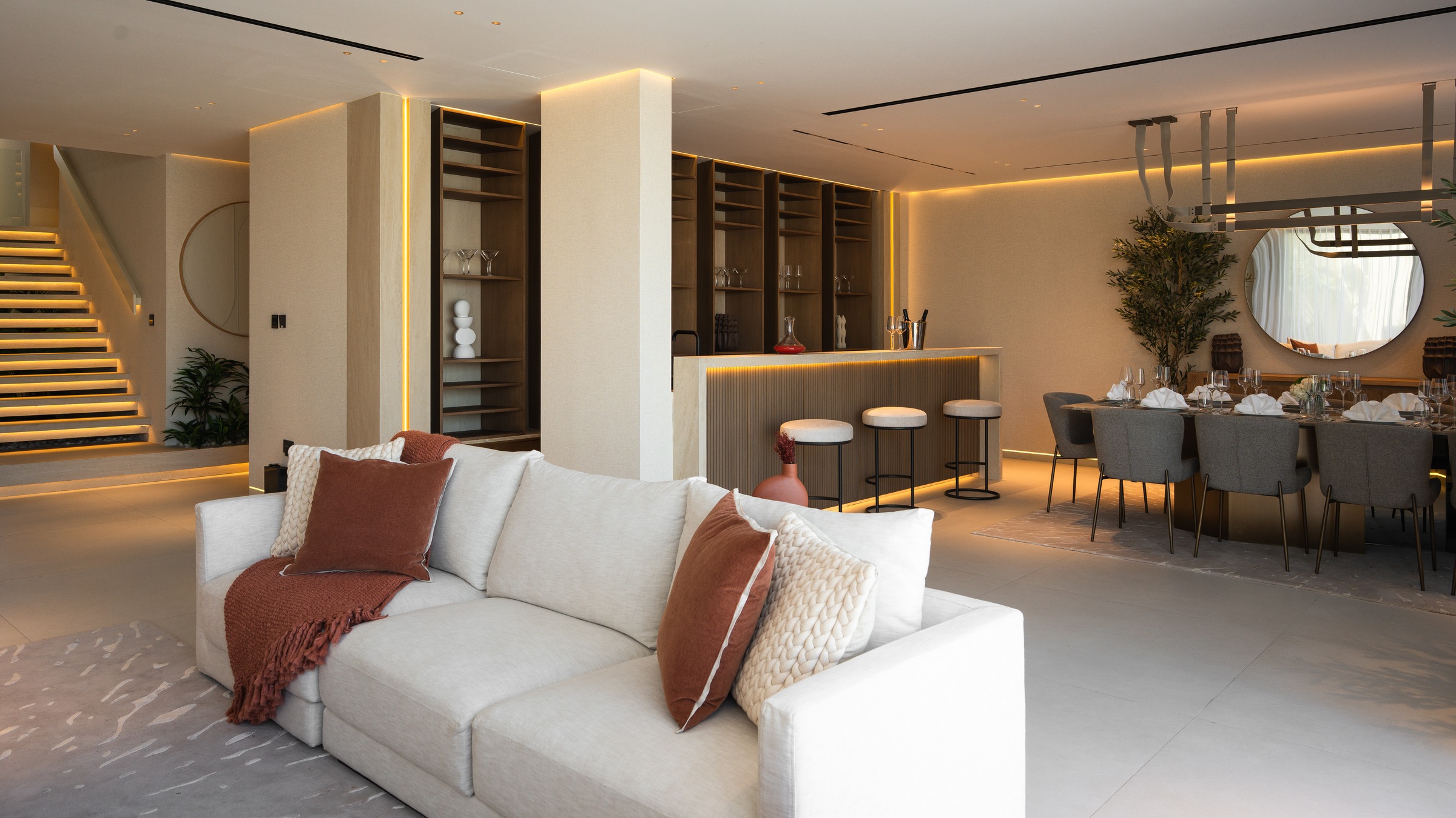 MEP and climate systems in a finished villa interior